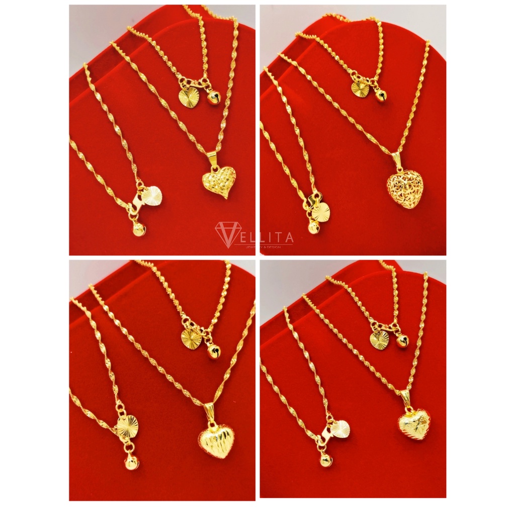 [VJ]Cop916 Jewellery "Set4in1" DNA Style Adults/Kids Necklace, Pendant, Bracelet, Anklet 999.9 Gold Plated