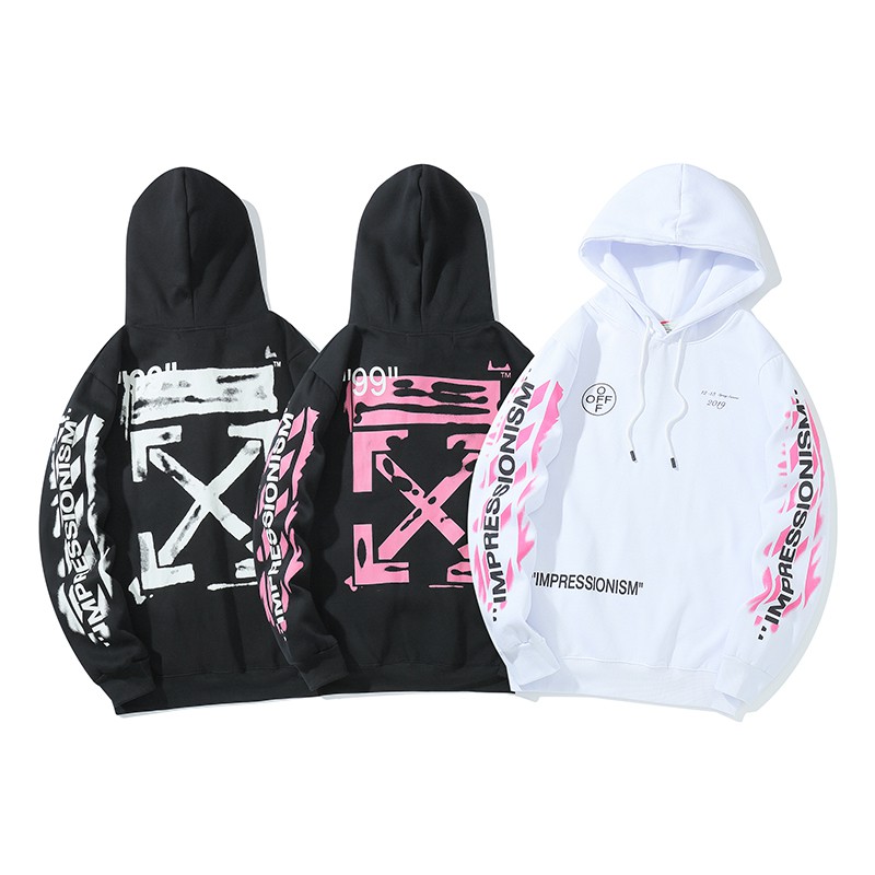 off white hoodie black pink