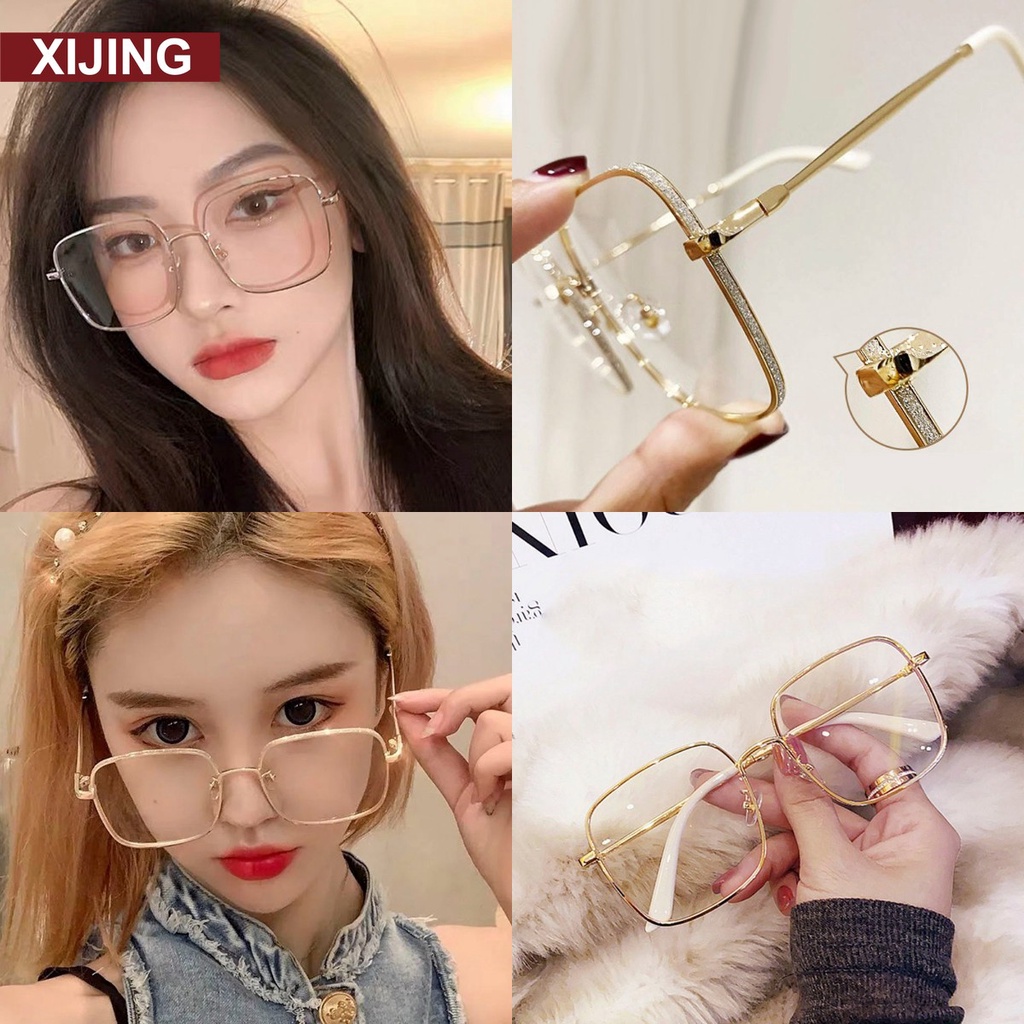 XJBig EyeGlasses Against Blue Radiation Flat Mirror Metal Frame
