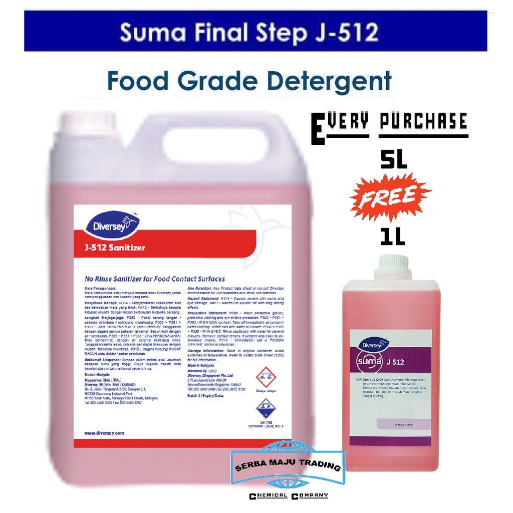 DIVERSEY J512 SANITIZER (5L+1L) / Diversey J512 Sanitizer / J512