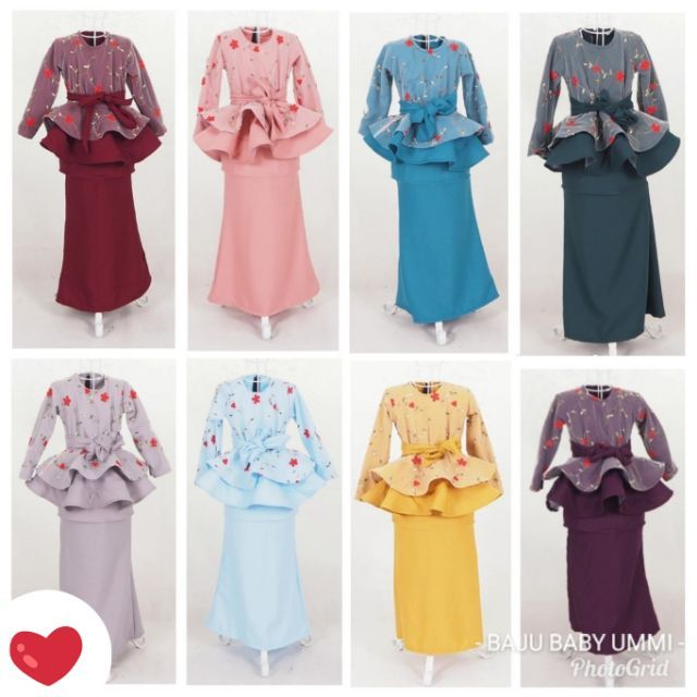 Ready Stock Baju  Kurung Peplum baby Kanak kanak Kids Raya 