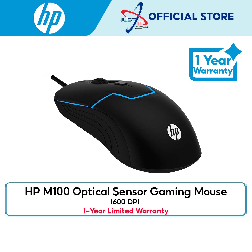 Hp M100 Optical Sensor Gaming Mouse Black Shopee Malaysia