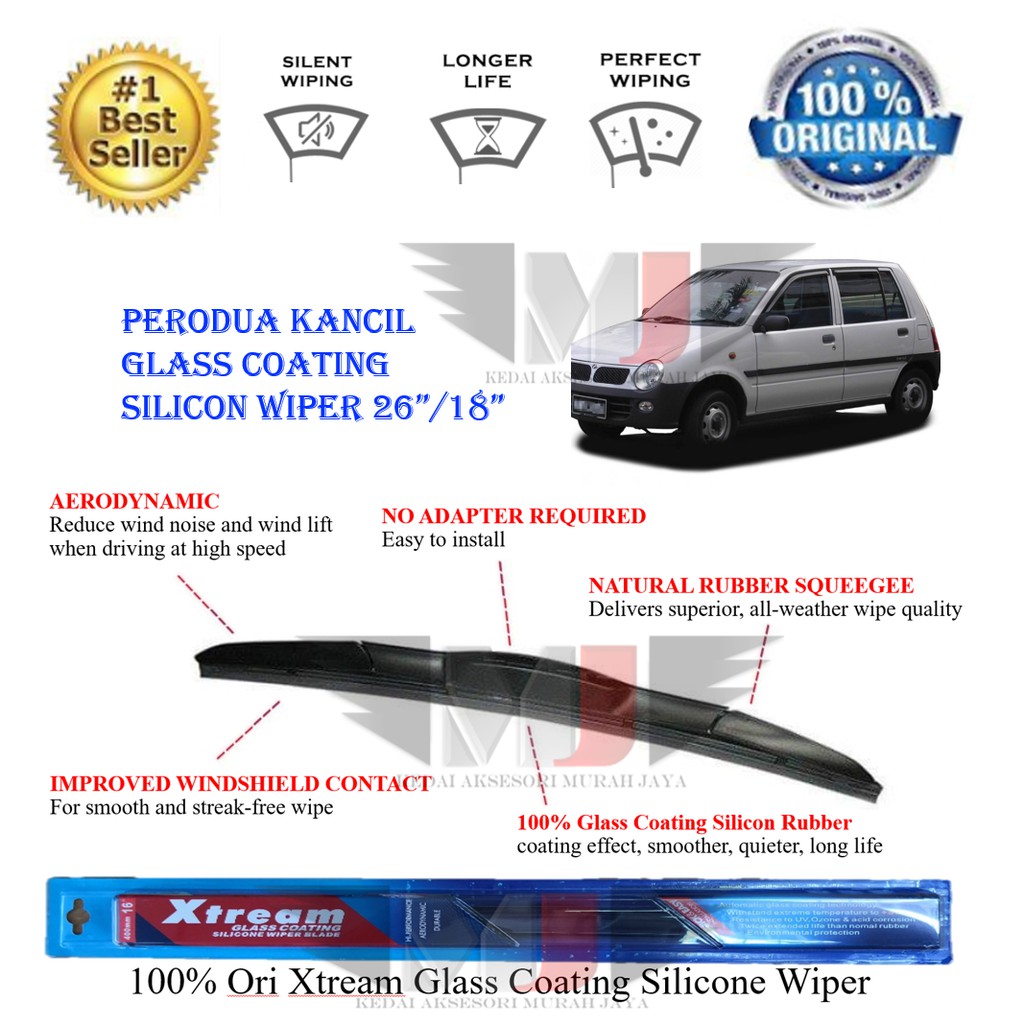 Perodua Kancil 100 Ori Xtream Glass Coating Silicone Wipers Blade