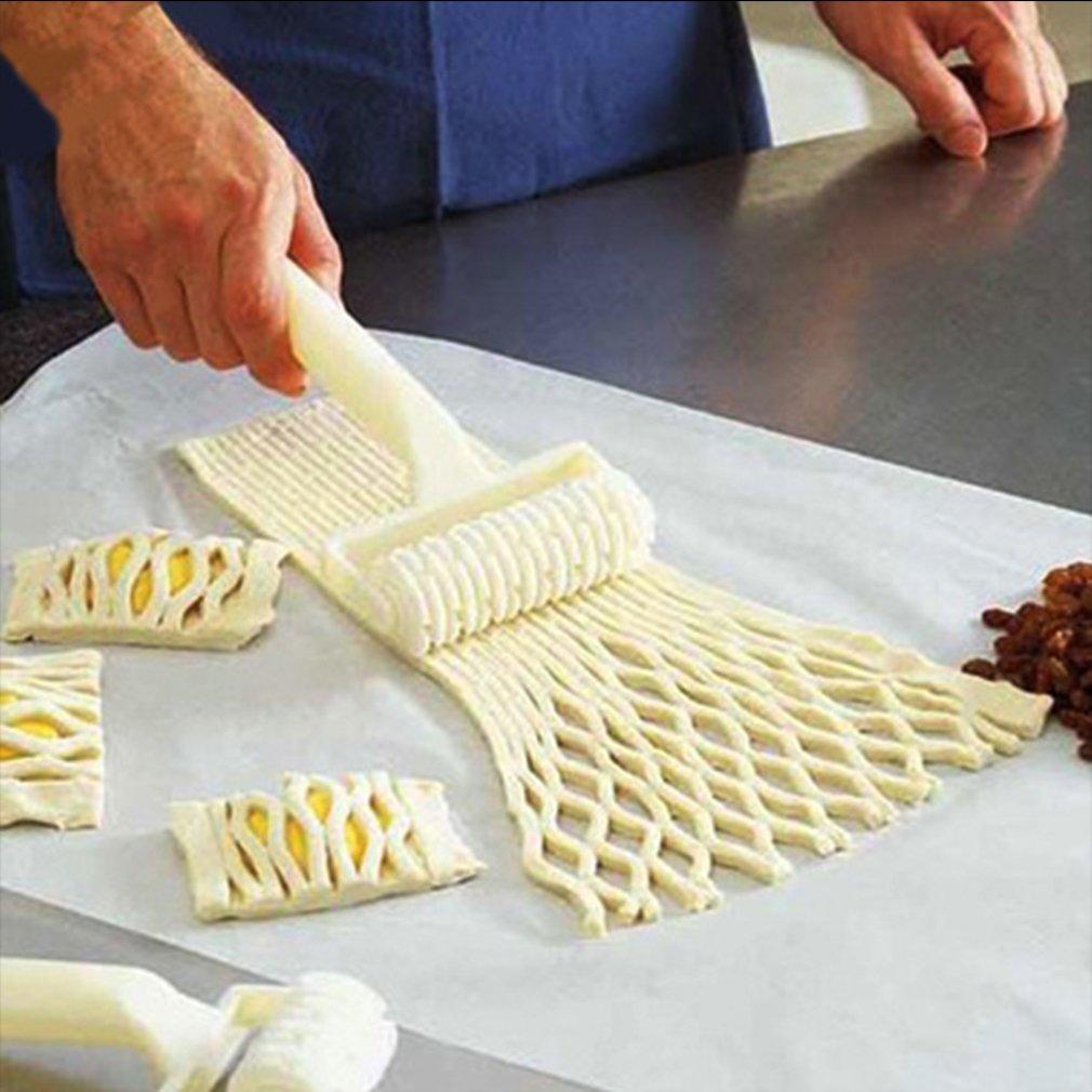 Baking Tool Cookie Pie Pizza Bread Pastry Lattice Plastic Roller Cutter Creative Net Cutter Kitchen