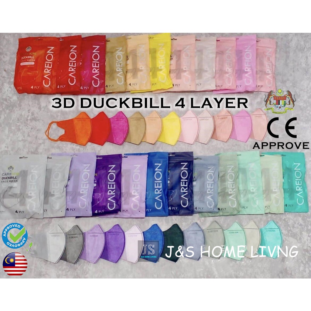 【READY STOCK】3D,5D Duckbill facemask 4layer mask 10pcs mask adult