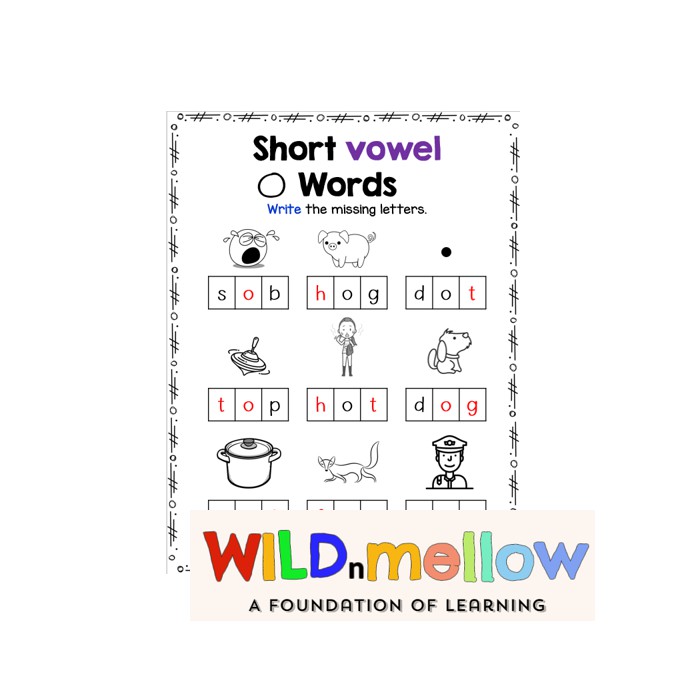 printable pdf missing letter of short o u words worksheets for young children age of below 6 shopee malaysia