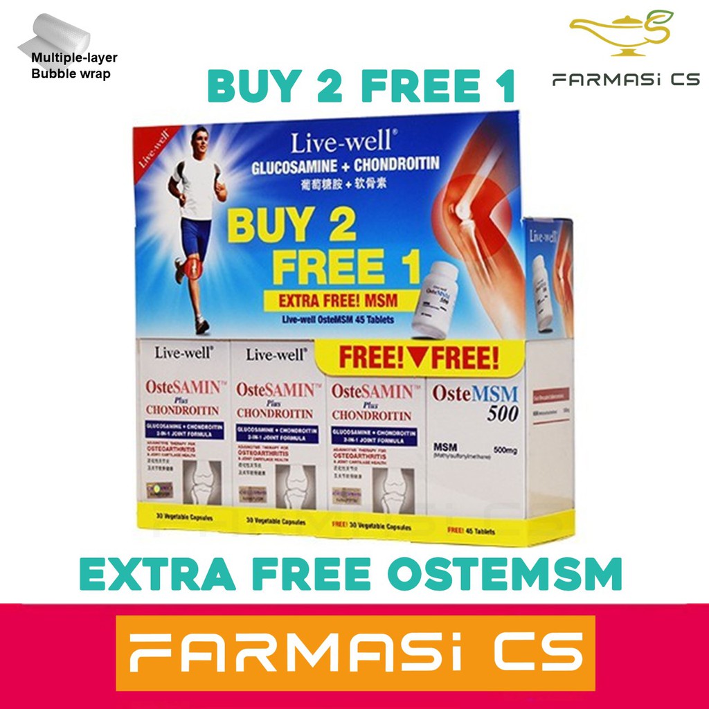 Live Well Ostesamin Plus Chondroitin 100 S X 3 Ostemsm 500mg 150 S Exp 04 2023 Shopee Malaysia