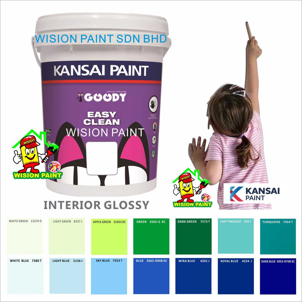 ( 1L ) KANSAI PAINT EASY CLEAN GOODY MID SHEEN FINISH / INTERIOR PAINT