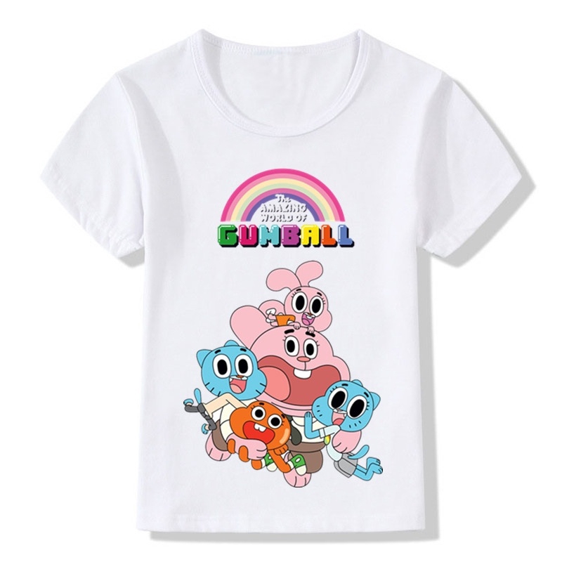 Girls Boys The Amazing World Of Gumball Children Short Sleeve T Shirts Clothes Shopee Malaysia - gumball face shirt roblox