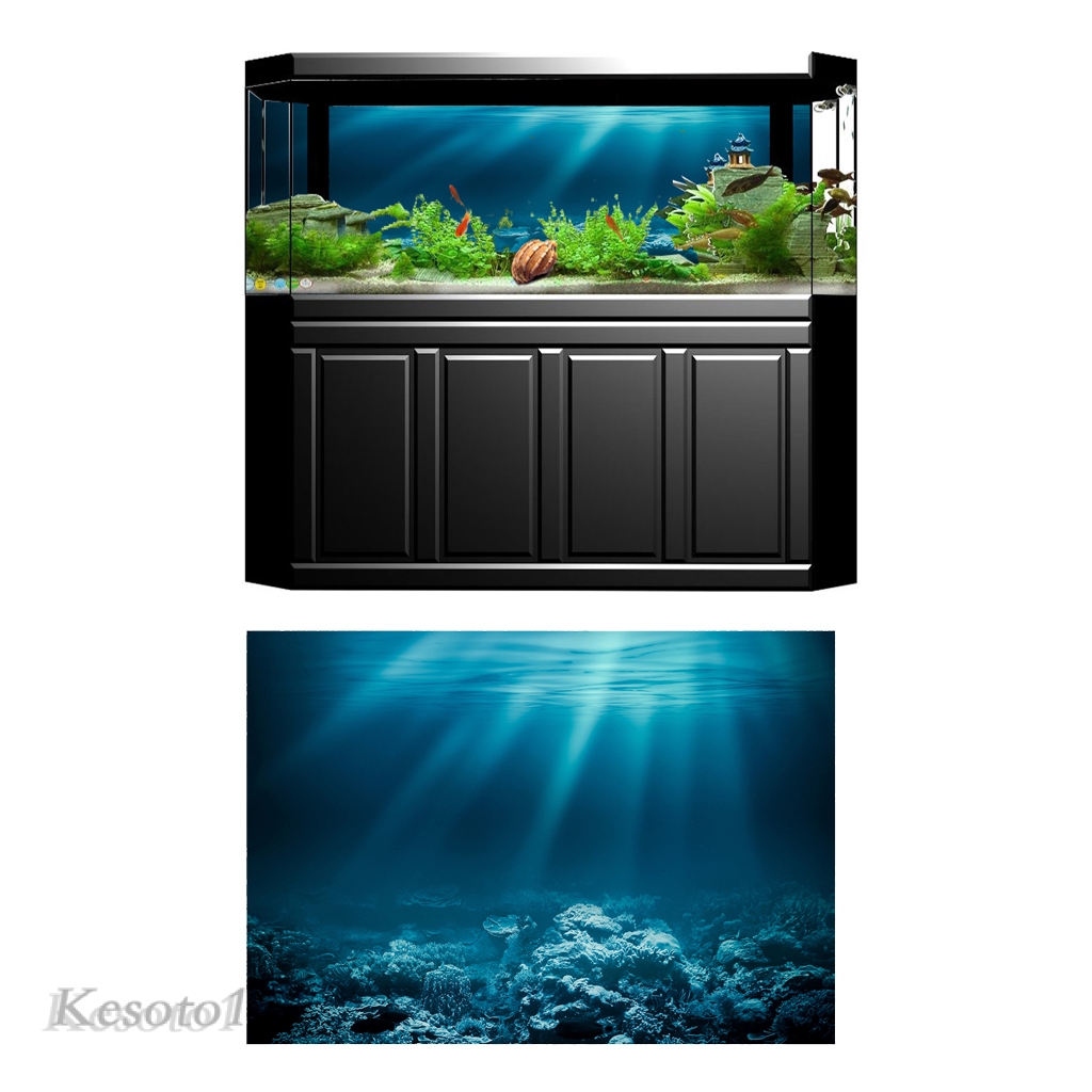 Aquarium 3d One Side Decorative Aquarium Background Poster Fish Tank Backdrop Static Cling Wallpaper Sticker Undersea Shopee Malaysia