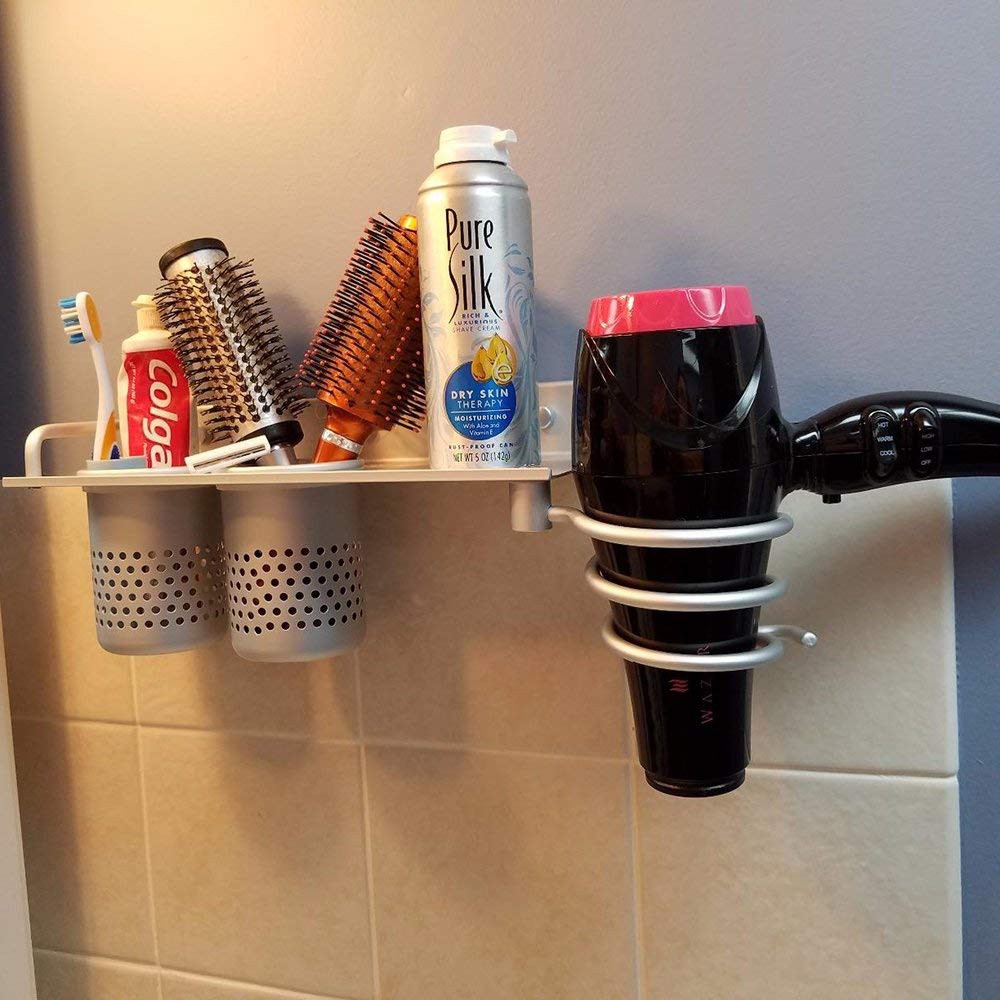 Wall Mounted Hair Dryer Holder Spiral Hair Care Tools Hanging Rack