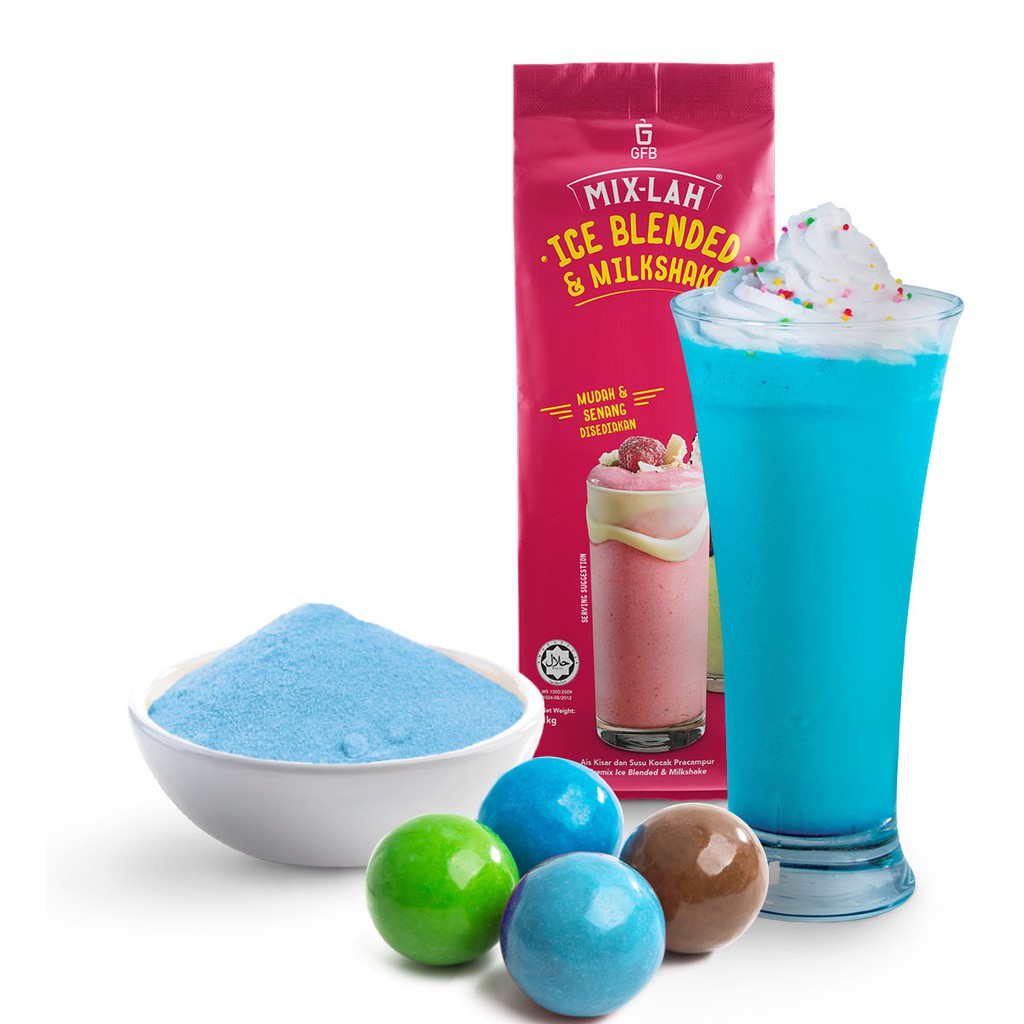 Gfb Mix Lah Serbuk Ice Blended Dan Air Balang Powder Blue Ice Bubblegum 1kghalal Shopee 1939