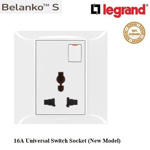 LEGRAND Belanko S 16A 1 GANG UNIVERSAL Switch Socket Outlet | Shopee ...