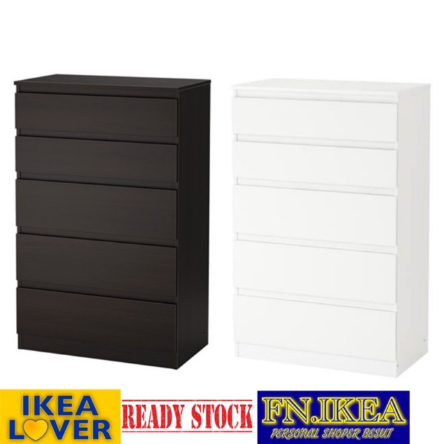 [IKEA] KULLEN Chest Of 5 Drawers White Colour 70x112cm Shopee Malaysia