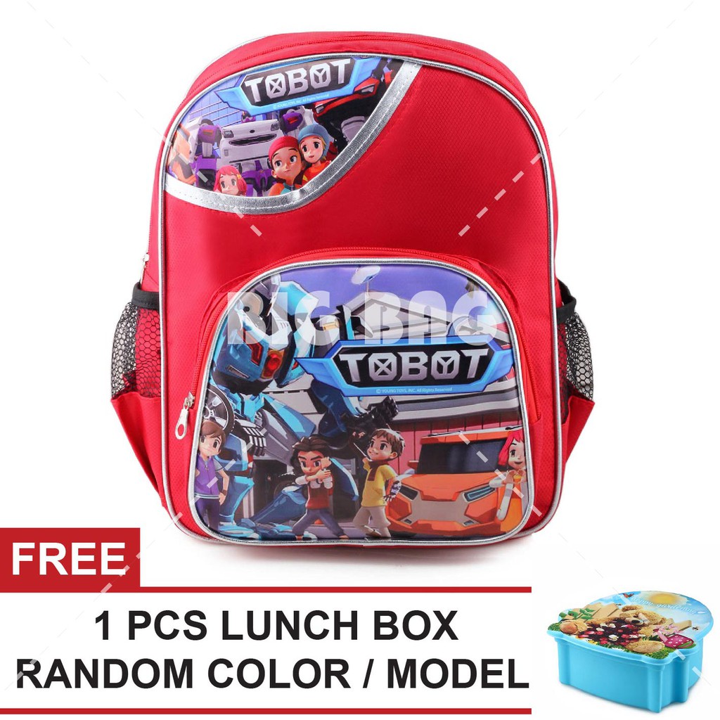 Rtm Character Backpack For Boys Tobot Ready For The Battle War Free Lunchbox Shopee Malaysia - roblox how to get the battle backpack for free