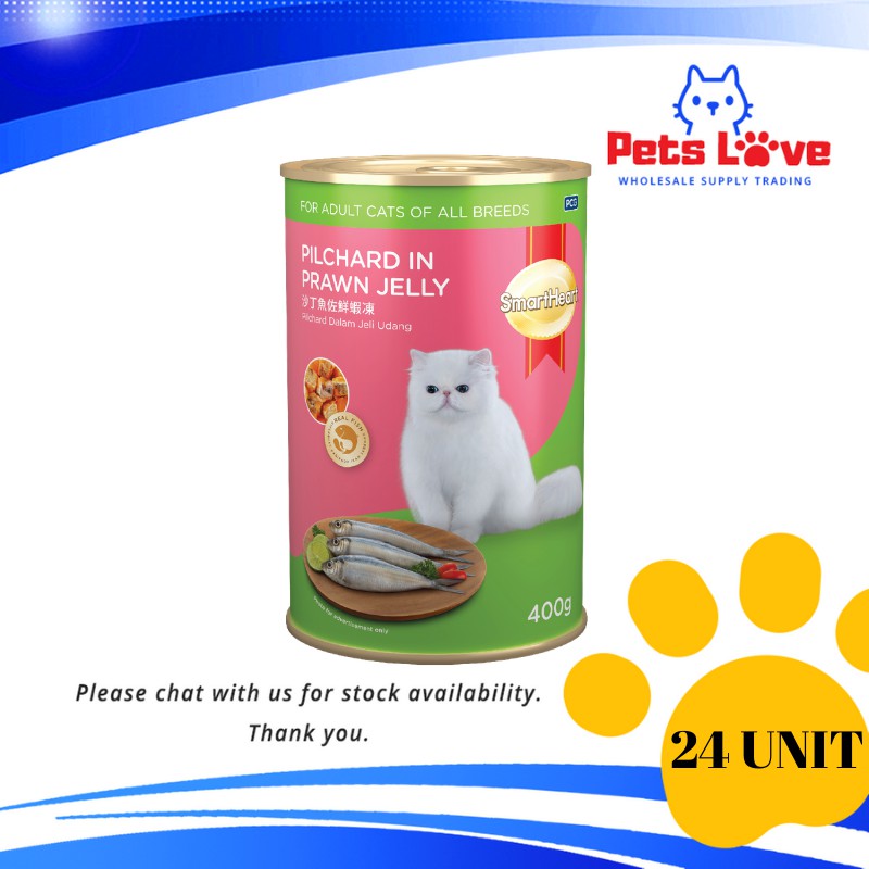 CCC097-SMART HEART PILCHARD IN PRAWN JELLY CAT CAN FOOD 400G (24XRM3.21 ...