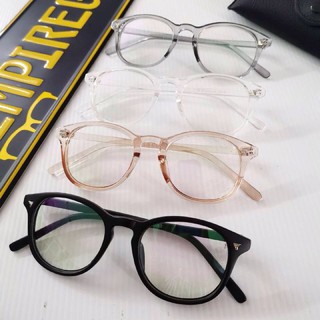 Ready stock clear lens trendy korean frame cermin mata oval fashion ...