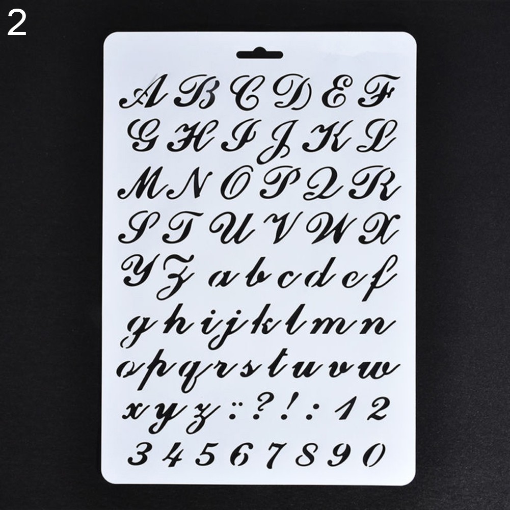 Powerfulline Letter Alphabet Number Hollow Stencils Painting Scrapbooking Paper Cards Craft 
