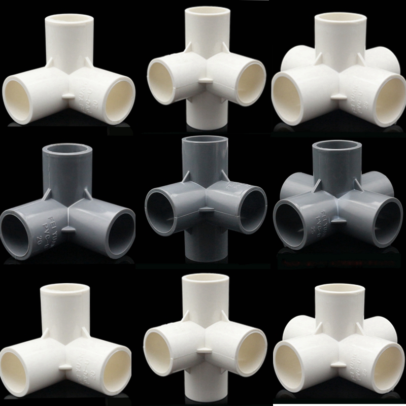 4 Types 20mm 25mm 32mm PVC Pipe Fittings 3/4/5/6 Ways Home Garden