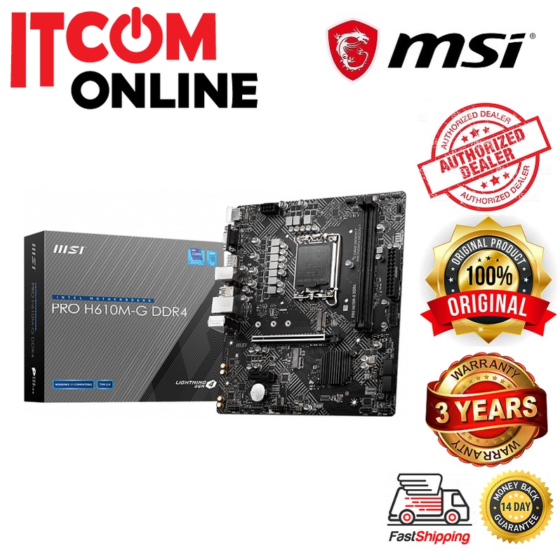 MSI PRO H610M-G DDR4 SOCKET 1700 MOTHERBOARD (911-7D46-003) | Shopee ...