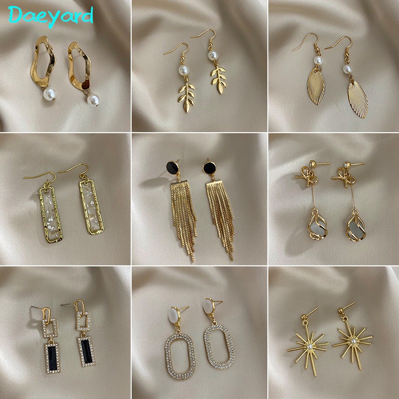 Personalized Korean Earrings Set Women Simple Opal Pearl Daily Earrings Vintage Jewellery Accessories