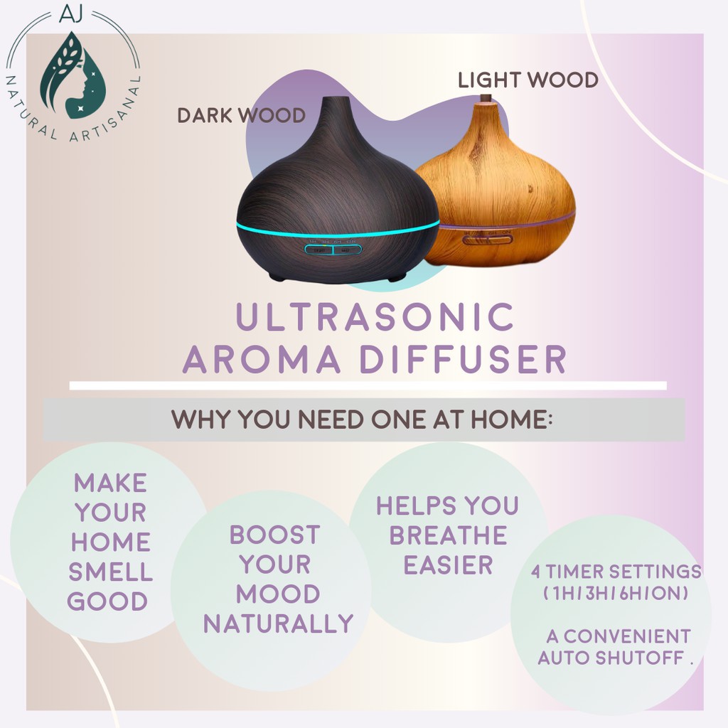 [FREE] 550ml Ultrasonic Diffuser FREE 100% Pure Lavender Essential oil 精油香薰机