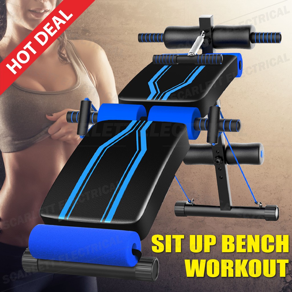 Sit Up Bench Fitness Workout Health Gym Equipment Exercise Rope