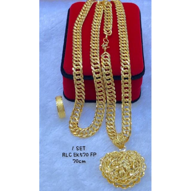 1 SET RANTAI LOKET CINCIN EMAS BANGKOK 24K GOLD PLATED 1 SET RANTAI LOKET CINCIN EMAS BANGKOK 24K GOLD PLATED