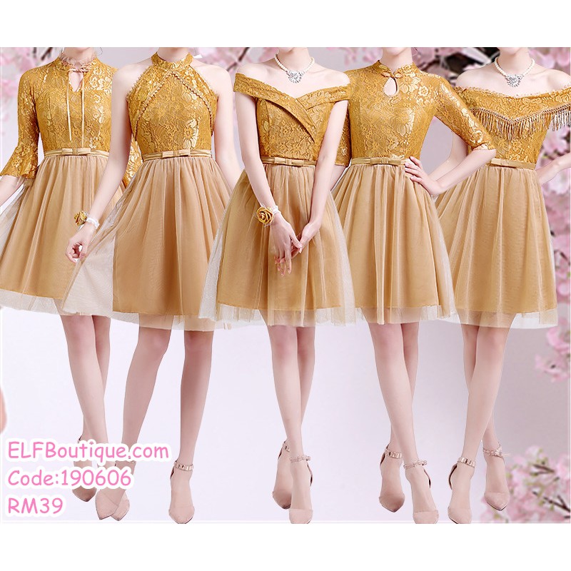 gold dress for wedding short