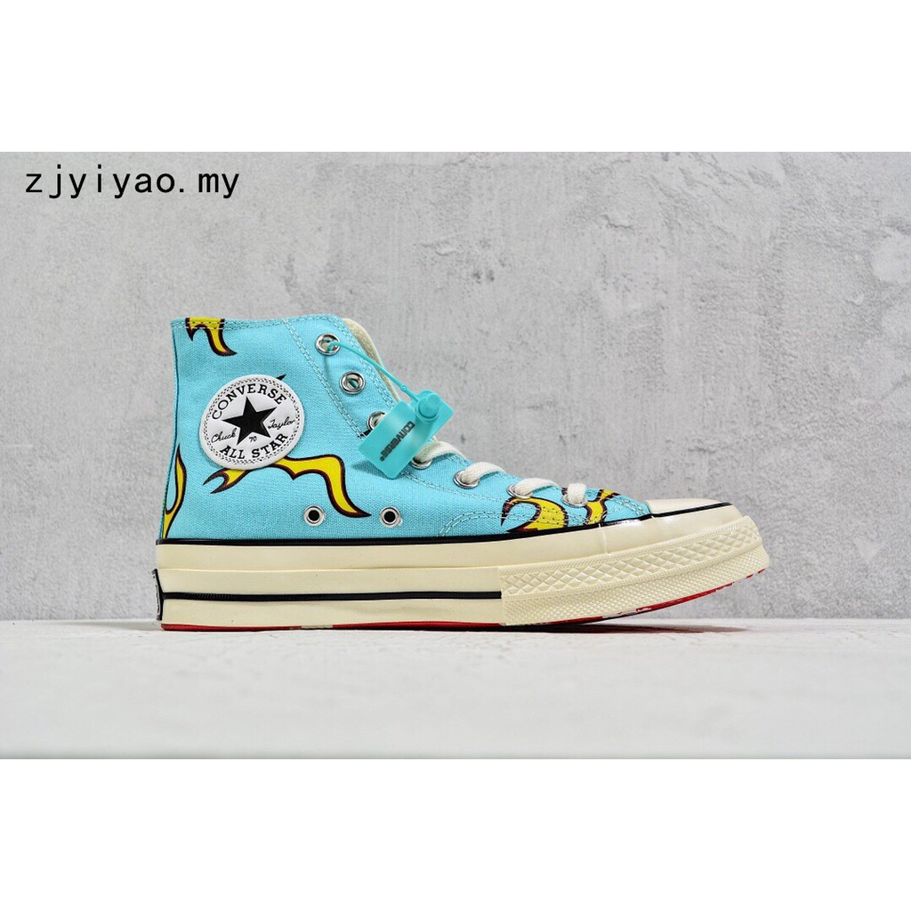 blue yellow converse