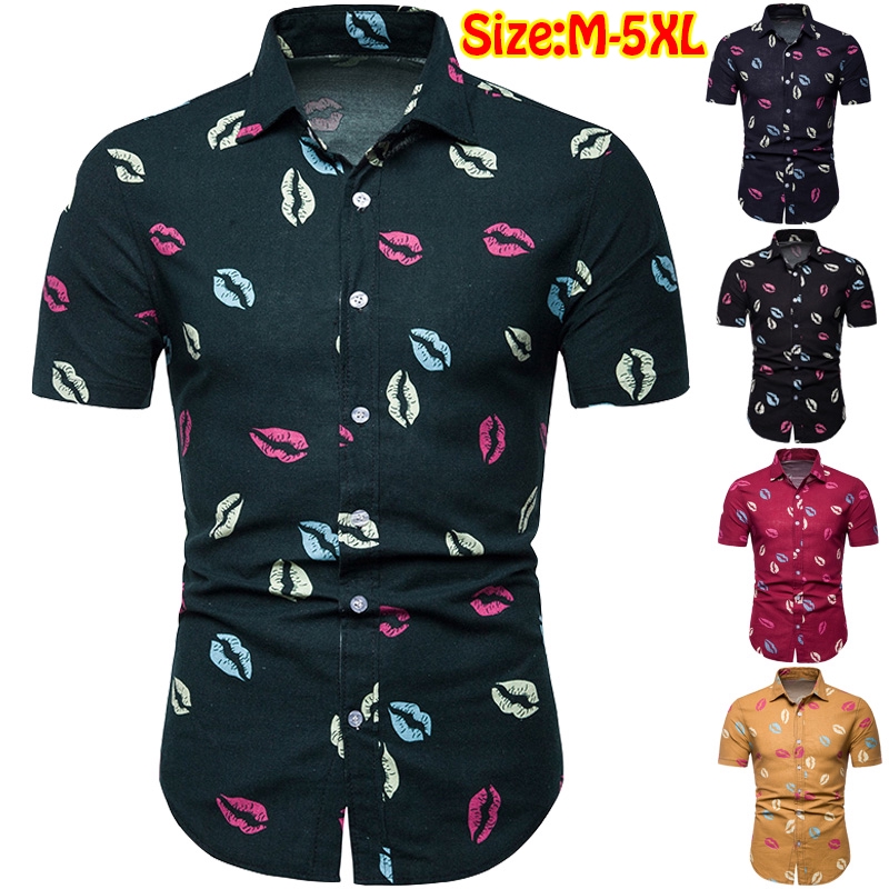 READY STOCK! 5 Colors Mens Summer New Slim Baju Lelaki Short Sleeve ...