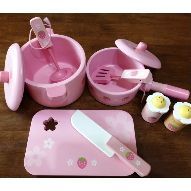 Strawberry Kitchen Cooking Set Wooden Toys Shopee Malaysia