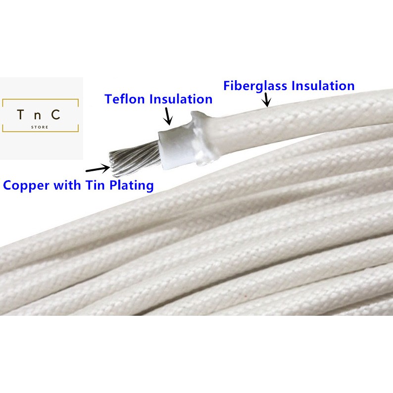 10m of 2.5 HEAT RESISTANT HIGH TEMPERATURE RESISTANT WIRE CABLE