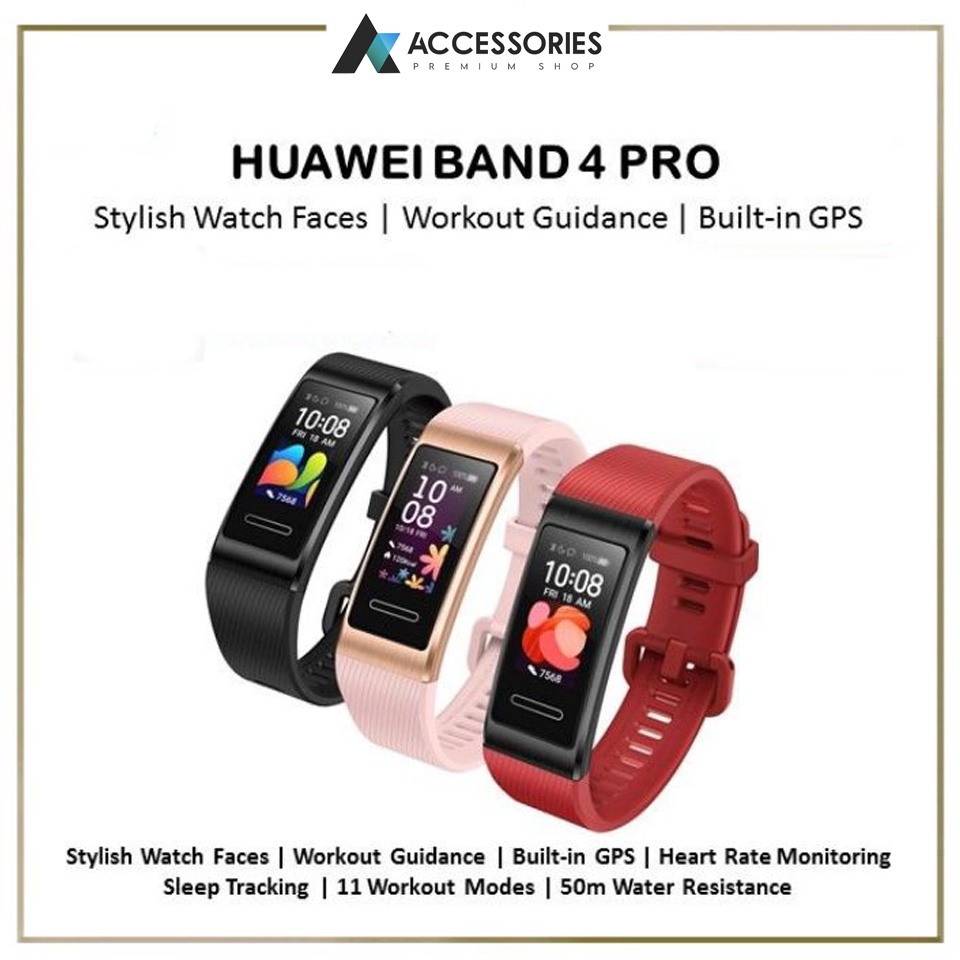 Malaysia Stock] -Huawei Band 4 Pro S.Wristband Watch Faces Standalone GPS  Proactive Health Monitoring SpO2 Blood Oxygen | Shopee Malaysia