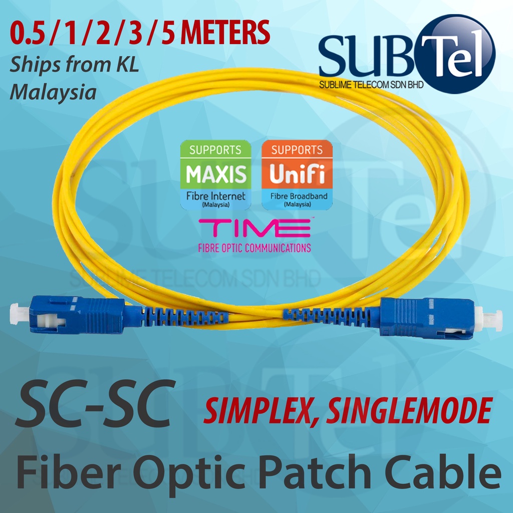 SCSC Fiber Optic Cable Patch Cord Single Mode 0.5M 50cm 1M 2M 3M 5M