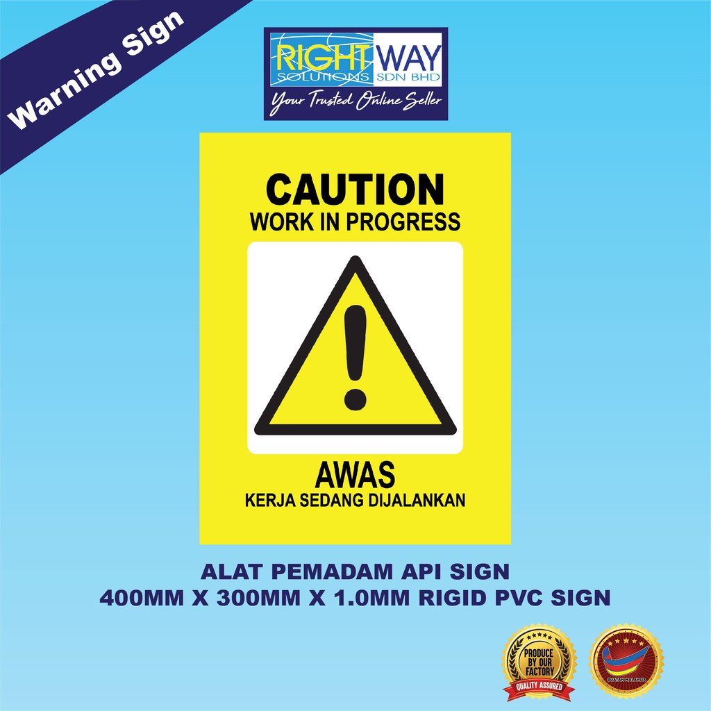 Caution Progress Awas Kerja Sedang Dijalankan Sign Shopee Malaysia