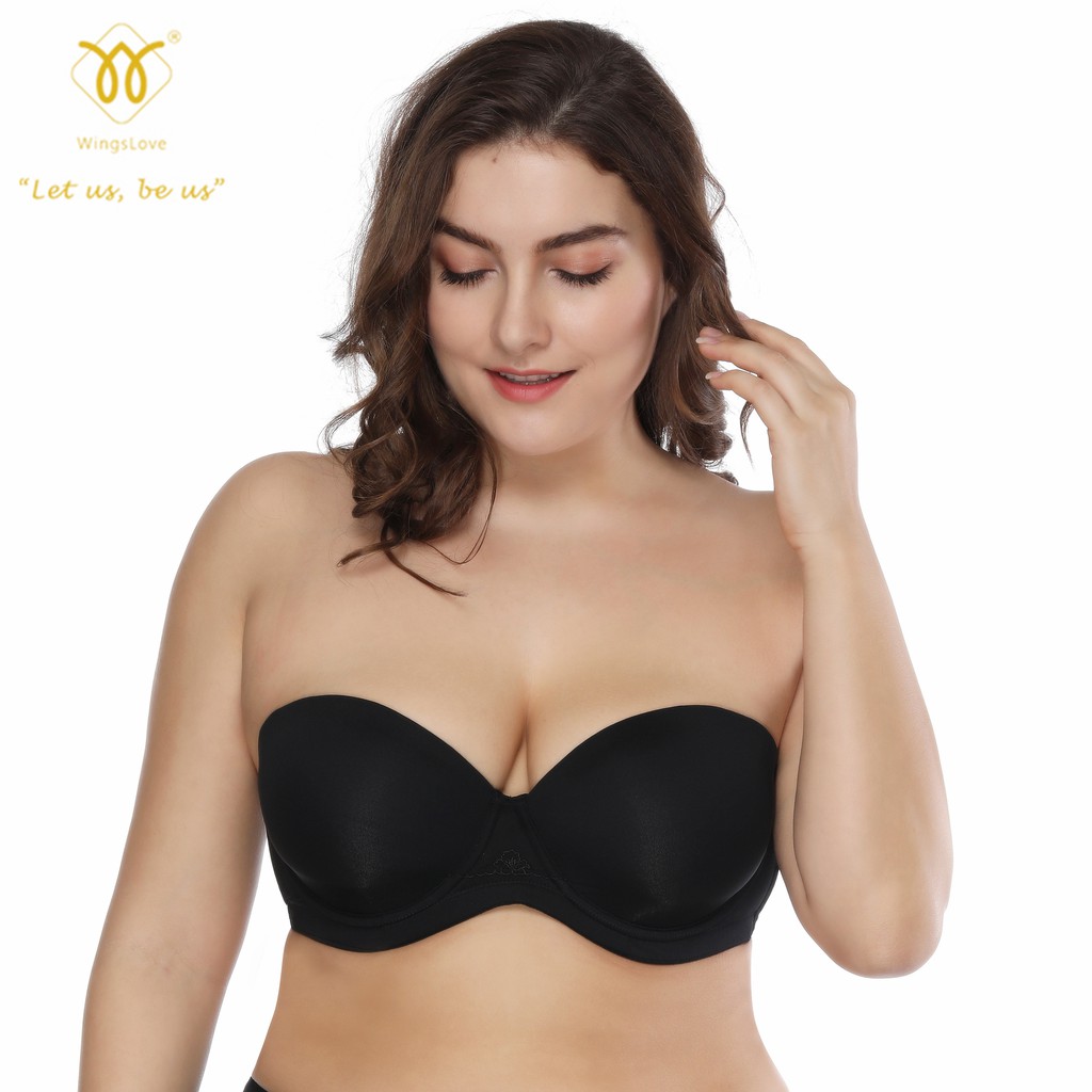 Wingslove💕Women’s Strapless Bra Underwire Full Coverage Multiway Bra Plus Size Red Carpet
