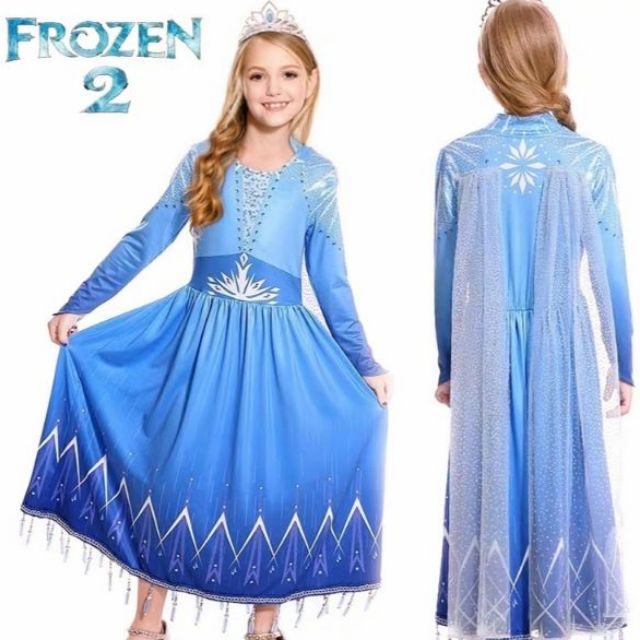 READY STOCK Kid girl costume Frozen  2  dress muslimah baju  
