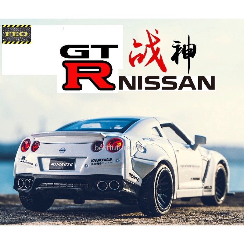 1:32 Nissan GTR R35 Metal Diecast Model Car Toy Collection Sound/&Light Pull back