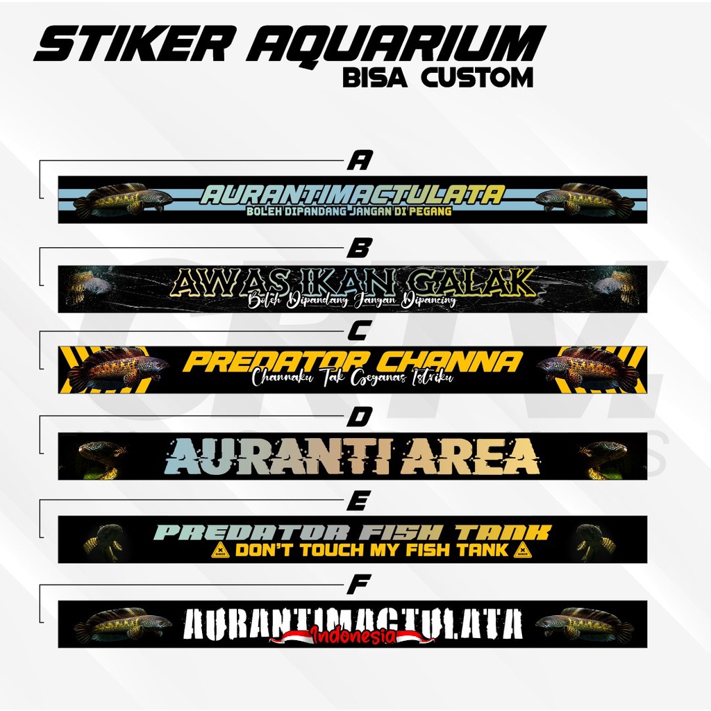 Essential Versatile Aquarium Sticker Aquas Fish Crowded Channa Auranti Predator Waterproof Creative Works Premium Pur... - Image 2