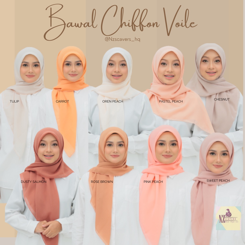 Bawal Chiffon Voile Premium Oren Peach by NZSCAVERS (PART 5)