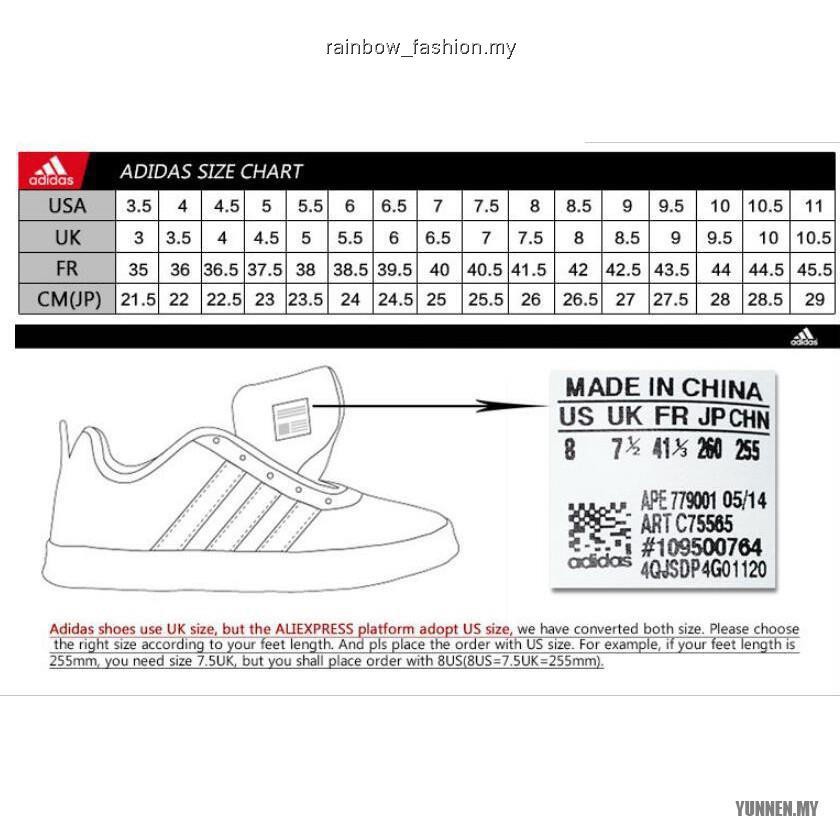 Adidas us to uk size 0.5 hotsell