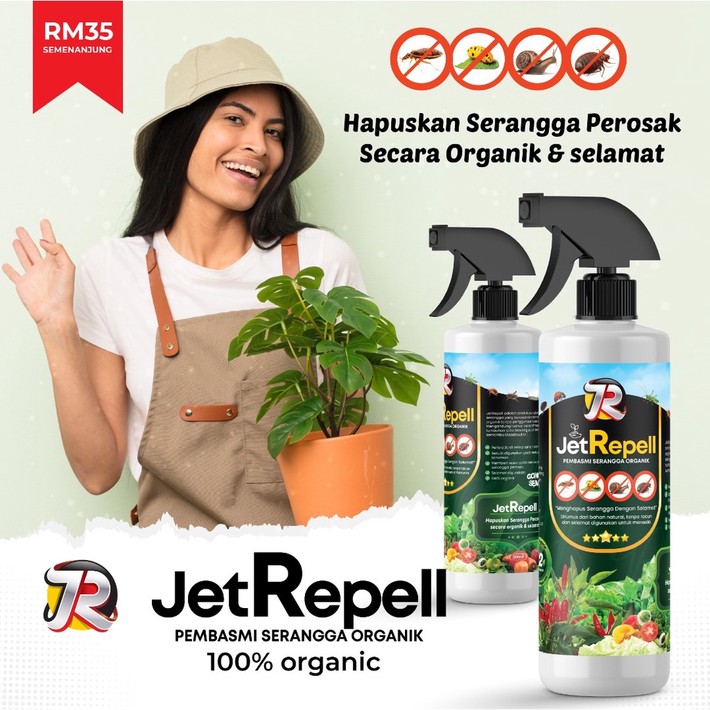 JET Repellent organic Insect Repellent Spray Semburan pembasmi Serangga