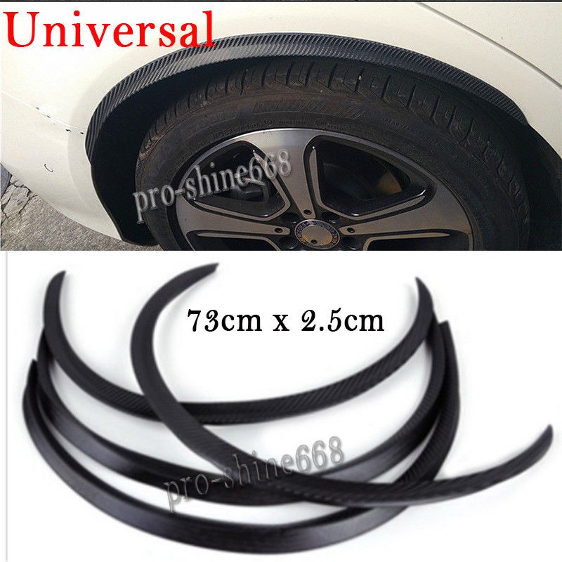 4x 28.7" Carbon Fiber Car Wheel Eyebrow Arch Lips Flare Fender Protector Tapes