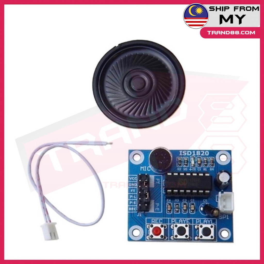 Arduino Voice Record Sound Module ISD1820 with speaker Shopee Malaysia