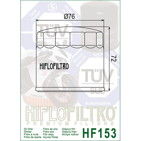Oil filter HiFi Bimota Cagiva Ducati HF153 Oil filter 