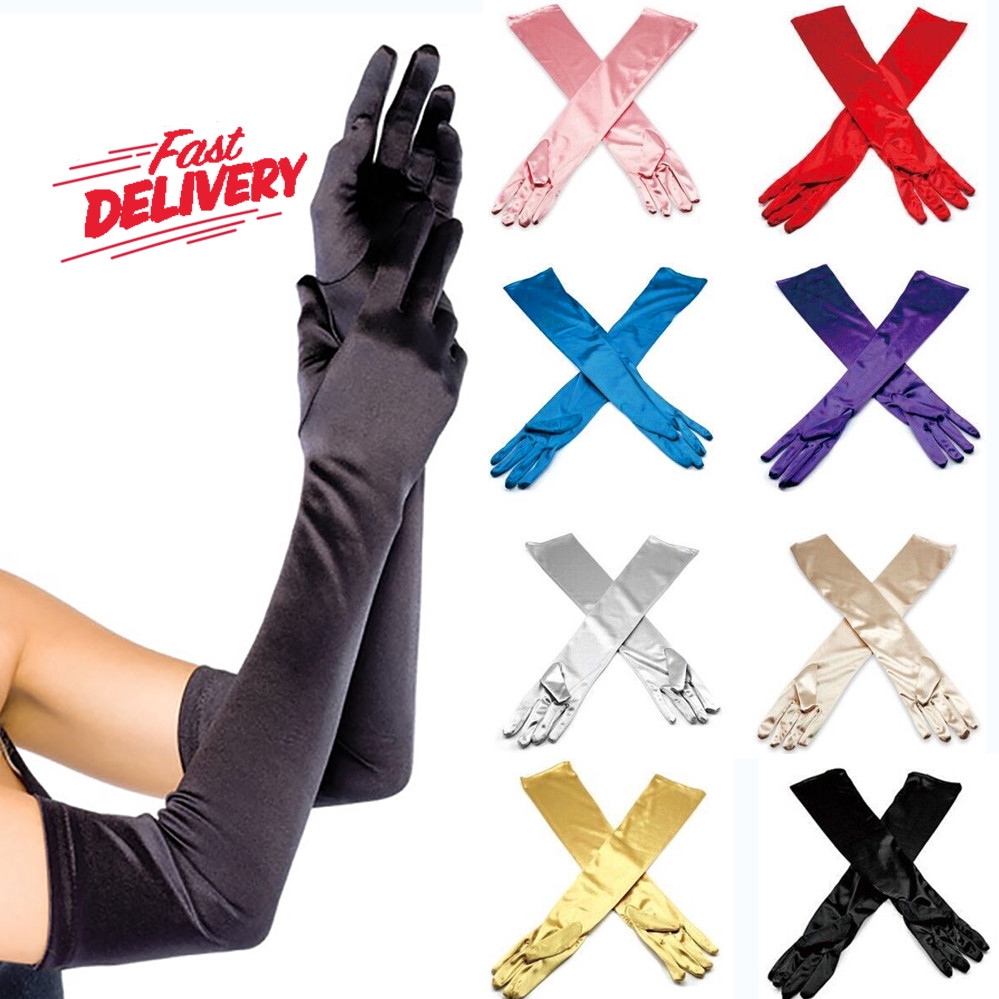 satin prom gloves