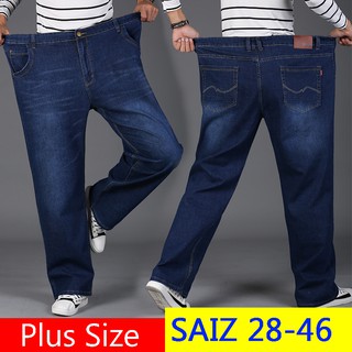 Saiz Besar 28-50 Seluar Lelaki Jeans Getah Saiz Besar Seluar Panjang Plus Size Korean Fashion Men Jeans Long Trousers