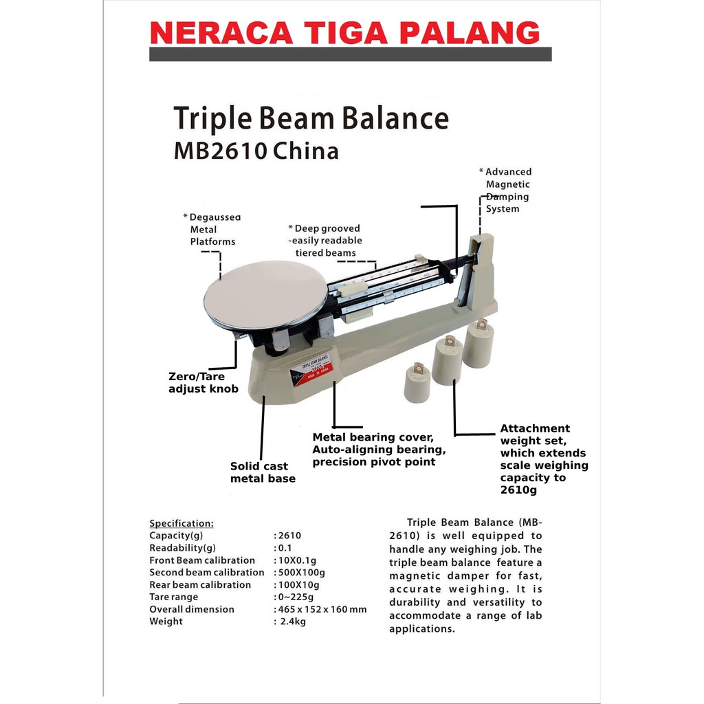 Neraca Tiga Palang Triple Beam Balance Shopee Malaysia