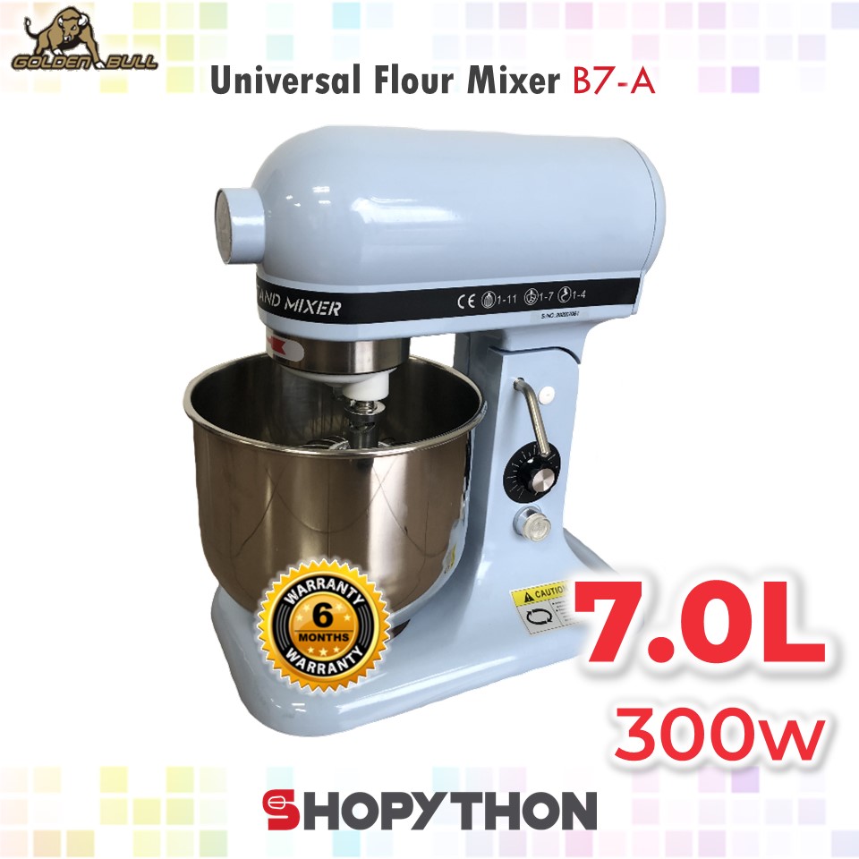 GOLDEN BULL Universal Flour Mixer B7A (7.0L) 300w Quiet Silent Smooth